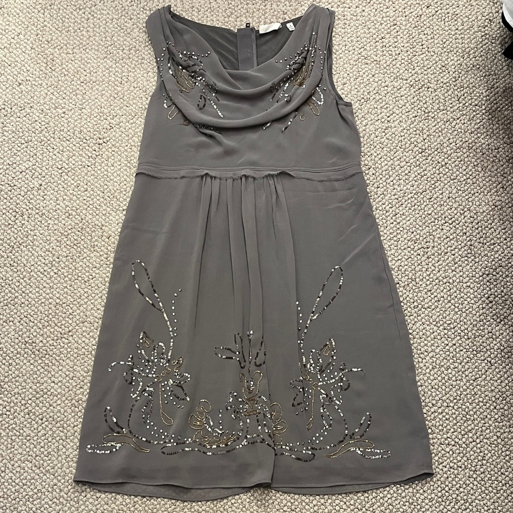 Elegant Gray Sleeveless Mini Dress